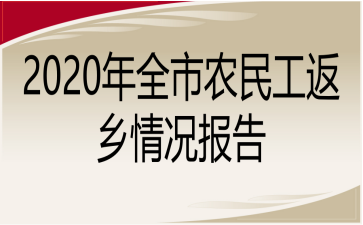2020年全市農(nóng)民工返鄉(xiāng)情況報告