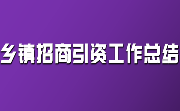 鄉(xiāng)鎮(zhèn)招商引資工作總結(jié)