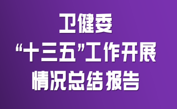 衛(wèi)健委“十三五”工作開展情況總結(jié)報告