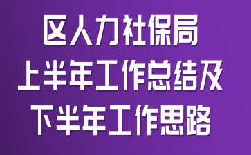 區(qū)人力社保局上半年工作總結(jié)及下半年工作思路