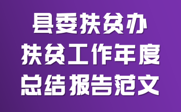 縣委扶貧辦扶貧工作年度總結(jié)報(bào)告范文